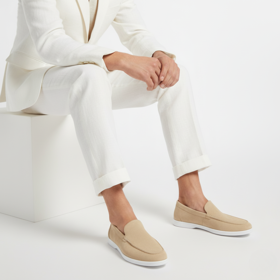 Suede Loafers - Beige